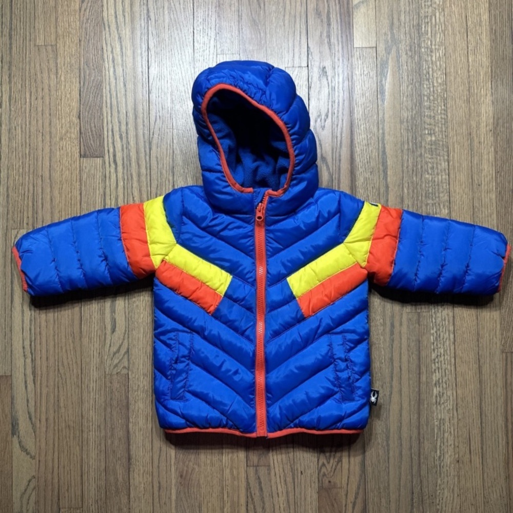 Spyder Blue and Yellow Puffer Jacket - Picture 1 of 6